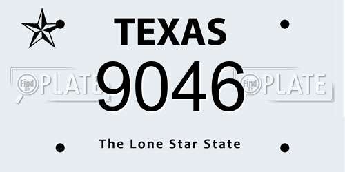 9046 Texas License Plate