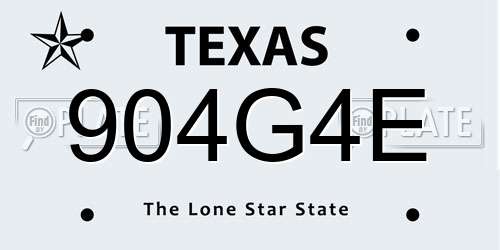 904G4E Texas License Plate