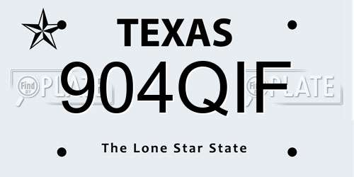 904QIF Texas License Plate
