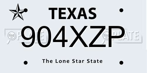 904XZP Texas License Plate