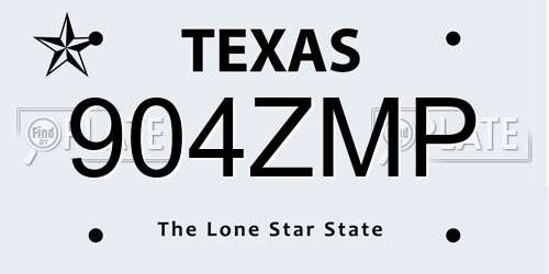 904ZMP Texas License Plate