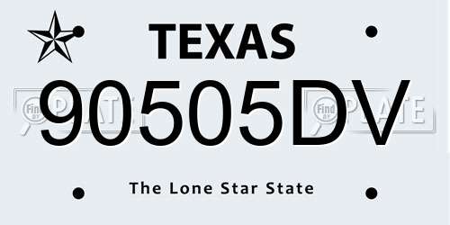 90505DV Texas License Plate