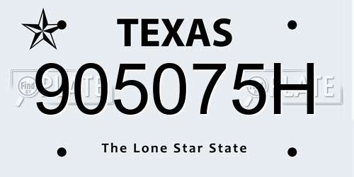 905075H Texas License Plate