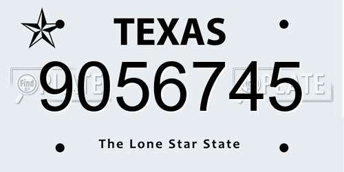 9056745 Texas License Plate