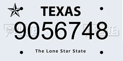 9056748 Texas License Plate