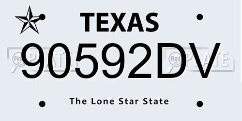 90592DV Texas License Plate