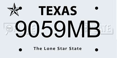 9059MB Texas License Plate