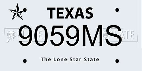 9059MS Texas License Plate