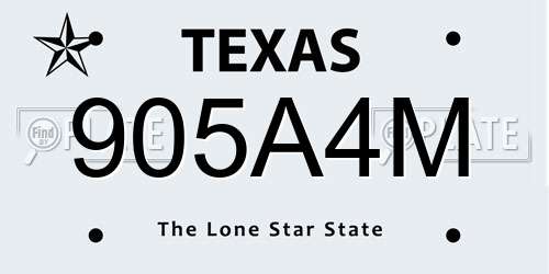 905A4M Texas License Plate