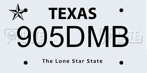 905DMB Texas License Plate