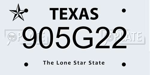 905G22 Texas License Plate