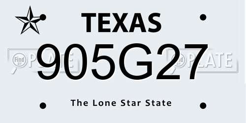 905G27 Texas License Plate