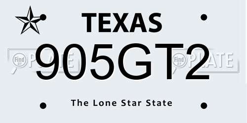 905GT2 Texas License Plate