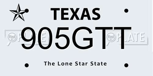 905GTT Texas License Plate