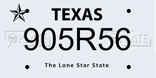 905R56 Texas License Plate