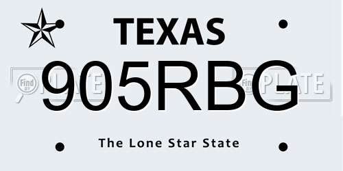 905RBG Texas License Plate