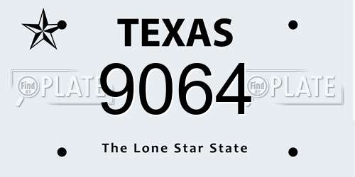 9064 Texas License Plate