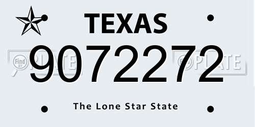 9072272 Texas License Plate