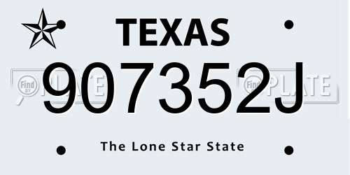 907352J Texas License Plate