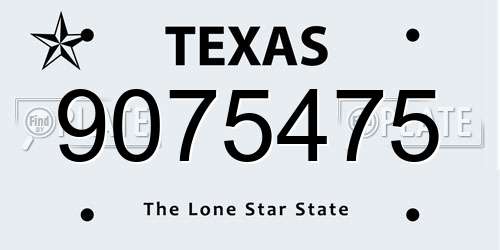 9075475 Texas License Plate