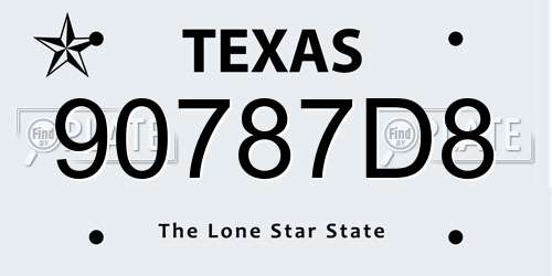 90787D8 Texas License Plate