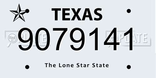 9079141 Texas License Plate