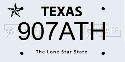 907ATH Texas License Plate