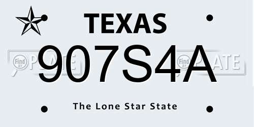 907S4A Texas License Plate