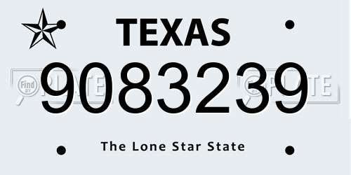 9083239 Texas License Plate
