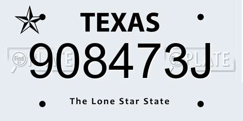 908473J Texas License Plate