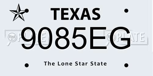 9085EG Texas License Plate