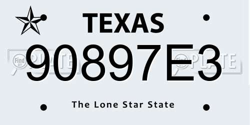 90897E3 Texas License Plate