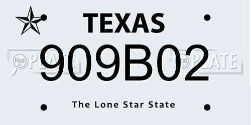 909B02 Texas License Plate