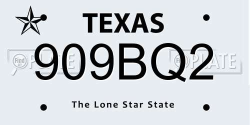 909BQ2 Texas License Plate
