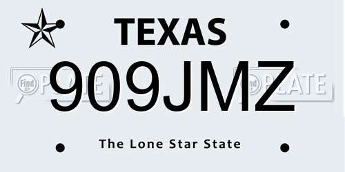 909JMZ Texas License Plate