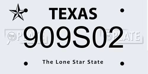 909S02 Texas License Plate