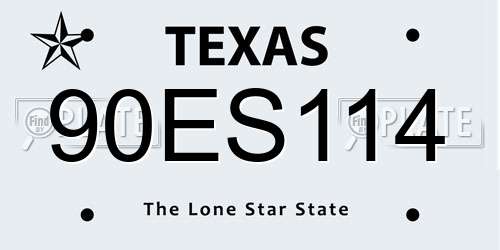 90ES114 Texas License Plate