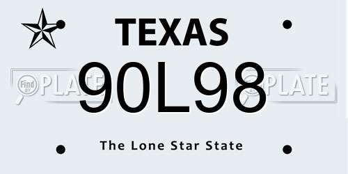 90L98 Texas License Plate