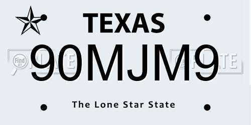 90MJM9 Texas License Plate
