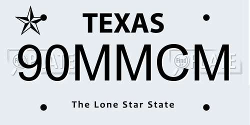 90MMCM Texas License Plate