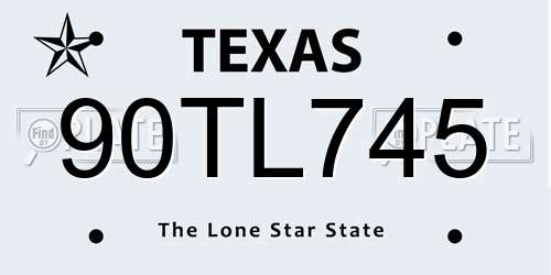 90TL745 Texas License Plate