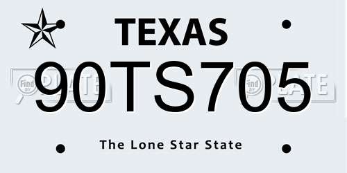 90TS705 Texas License Plate