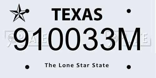 910033M Texas License Plate