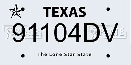 91104DV Texas License Plate