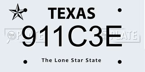 911C3E Texas License Plate