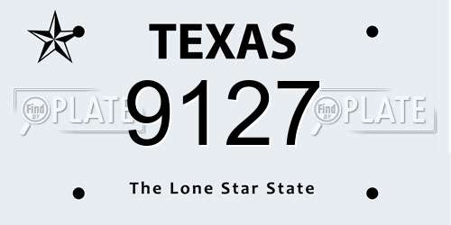 9127 Texas License Plate