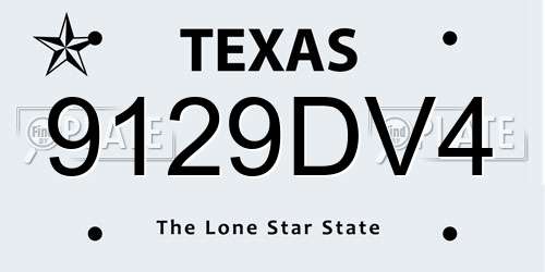 9129DV4 Texas License Plate