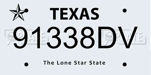 91338DV Texas License Plate