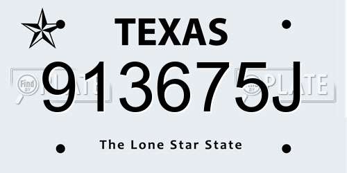 913675J Texas License Plate