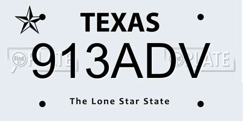 913ADV Texas License Plate